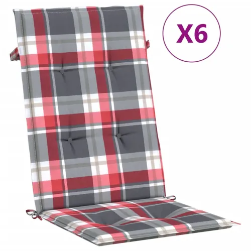 Jastuci za stolice 6 kom crveni karirani 120x50x3 cm od tkanine - Crveni karirani uzorak 120 x 50 x 3 cm 6 Cijena