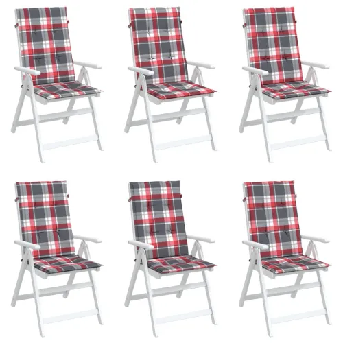 Jastuci za stolice 6 kom crveni karirani 120x50x3 cm od tkanine - Crveni karirani uzorak 120 x 50 x 3 cm 6 Cijena