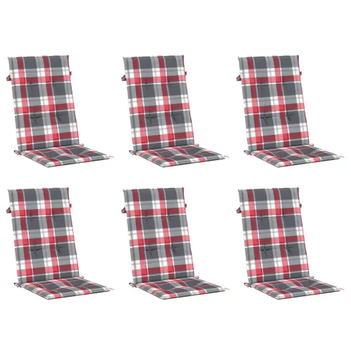 Jastuci za stolice 6 kom crveni karirani 120x50x3 cm od tkanine - Crveni karirani uzorak 120 x 50 x 3 cm 6 Cijena