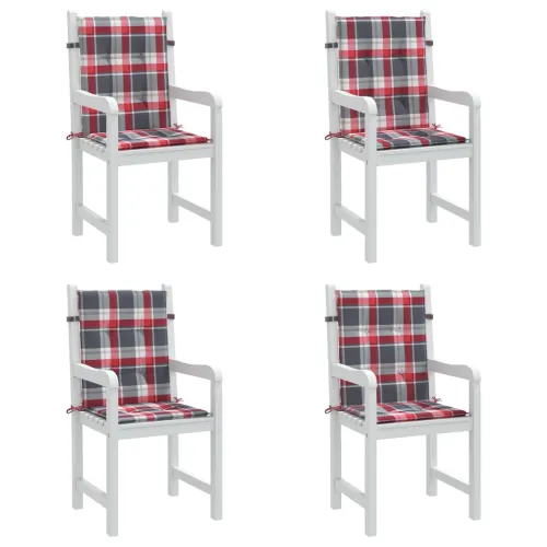 Jastuci za stolice 4 kom crveni karirani 100x50x3 cm od tkanine - Crveni karirani uzorak 100 x 50 x 3 cm 4 Cijena