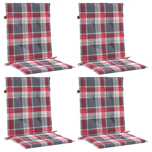 Jastuci za stolice 4 kom crveni karirani 100x50x3 cm od tkanine - Crveni karirani uzorak 100 x 50 x 3 cm 4 Cijena