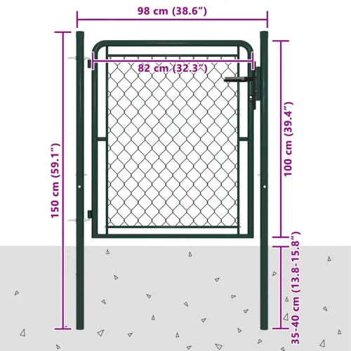 Dvorišna vrata - Vrtna vrata Čelik 100x100 cm Zelena - Zelena 100 x 100 cm Cijena