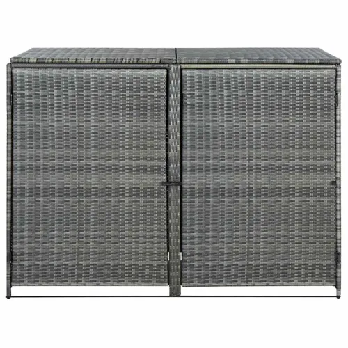 Spremište za dvije kante za smeće od poliratana 148x77x111 cm &nbsp; - Antracit 1 Antracit Cijena