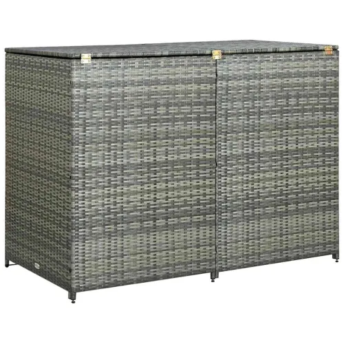 Spremište za dvije kante za smeće od poliratana 148x77x111 cm &nbsp; - Antracit 1 Cijena