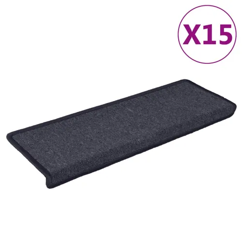Prostirke za stepenice 15 kom 65x21x4 cm tamno sive i plave pravokutne rubove - tamnosiva i plava 15 Cijena