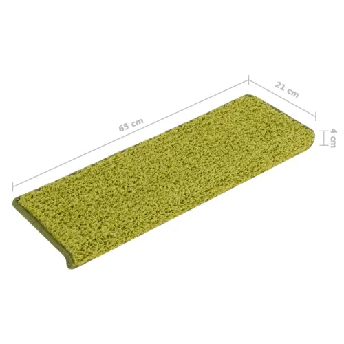 Prostirke za stepenice 15 kom 65x21x4 cm Zelene s pravokutnim rubom - Zelena 15 Cijena