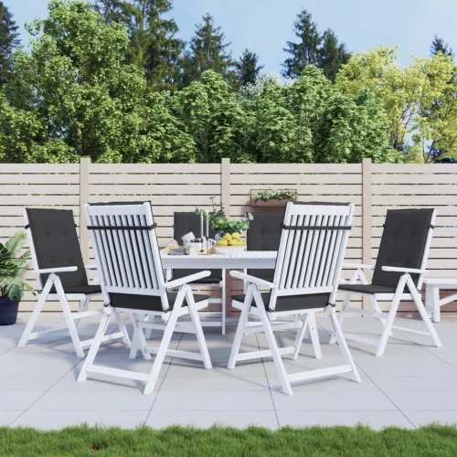 Jastuci za vrtne stolice 6 kom crni 120 x 50 x 3 cm od tkanine - Crna 120 x 50 x 3 cm 6 Cijena