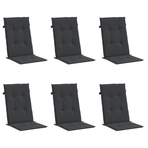 Jastuci za vrtne stolice 6 kom crni 120 x 50 x 3 cm od tkanine - Crna 120 x 50 x 3 cm 6 Cijena