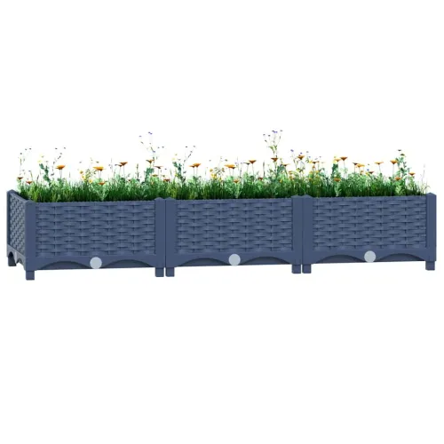 Povišena gredica 120x40x23 cm od polipropilena - Plavo-siva 120 x 40 x 23 cm 1 Plavo-siva Cijena