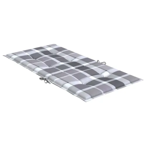 Jastuci za vrtne stolice 4 kom sivi karirani 100x50x3cm tkanine - Sivi karirani uzorak 100 x 50 x 3 cm 4 Cijena