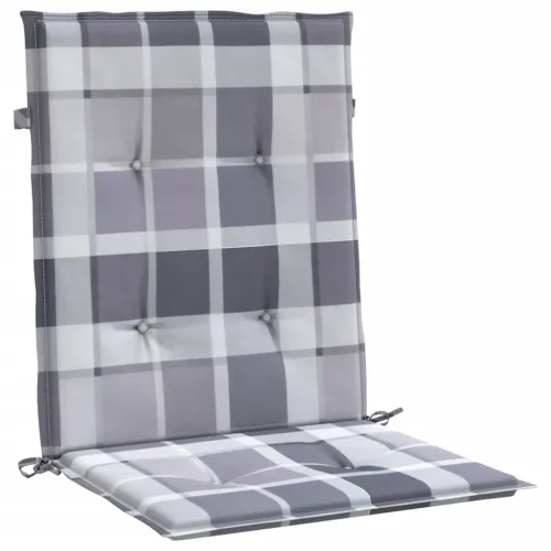 Jastuci za vrtne stolice 4 kom sivi karirani 100x50x3cm tkanine - Sivi karirani uzorak 100 x 50 x 3 cm 4 Cijena