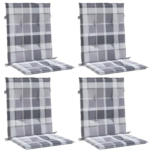Jastuci za vrtne stolice 4 kom sivi karirani 100x50x3cm tkanine - Sivi karirani uzorak 100 x 50 x 3 cm 4 Cijena