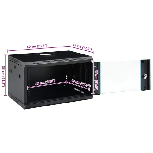 Zidni komunikacijski ormar 6U 19” IP20 600 x 450 x 350 mm - Crna 600 x 450 x 350 mm Cijena