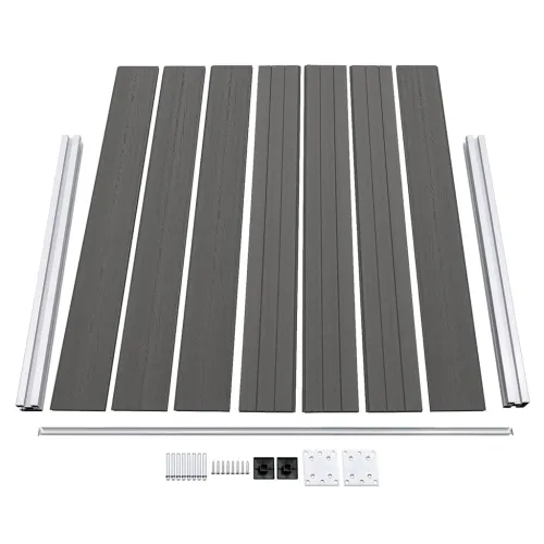 Panel za ogradu WPC 180 x 146 cm sivi - Siva 1 1 sekcija s 2 stupa Cijena