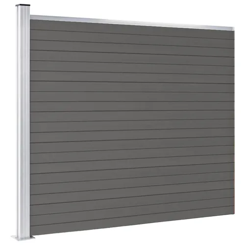 Panel za ogradu WPC 175 x 146 cm sivi - Siva 1 1 sekcija s 1 stupom Cijena