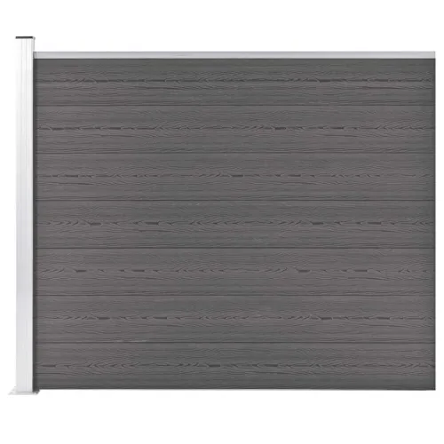 Panel za ogradu WPC 175 x 146 cm sivi - Siva 1 1 sekcija s 1 stupom Cijena