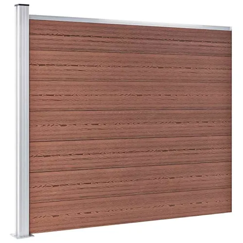 Set panela za ogradu WPC 353 x 146 cm smeđi &nbsp; - Smeđa 1 2 odjeljka Cijena