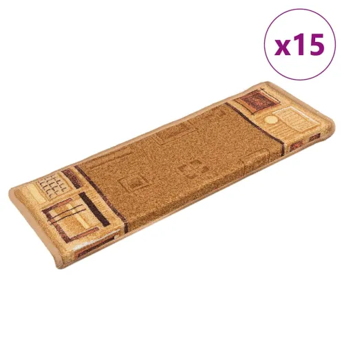 Ljepljivi tepisi za stepenice 15 kom 65x21x4 cm bež - Bež 15 Pravokutno Cijena