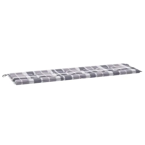 Jastuk za vrtnu klupu sivi karirani 180x50x3 cm tkanina Oxford - Sivi karirani uzorak 180 x 50 x 3 cm Cijena