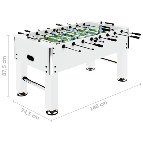 Stolni nogomet čelični 60 kg 140 x 74,5 x 87,5 cm bijeli - Bijela Cijena