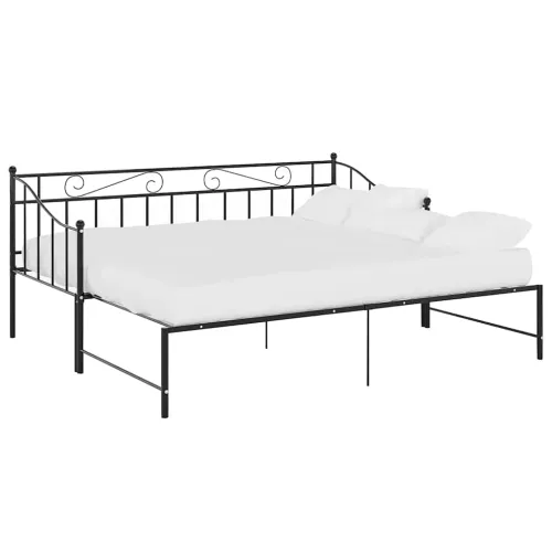 Okvir za krevet na razvlačenje crni metalni 90 x 200 cm - Crna Cijena