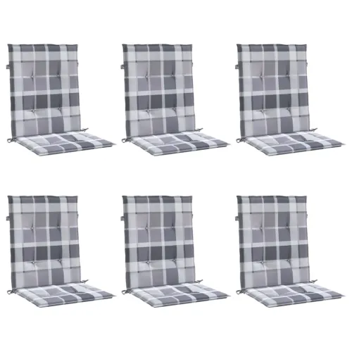 Jastuci za vrtne stolice 6 kom sivi karirani 100x50x3cm tkanine - Sivi karirani uzorak 100 x 50 x 3 cm 6 Cijena