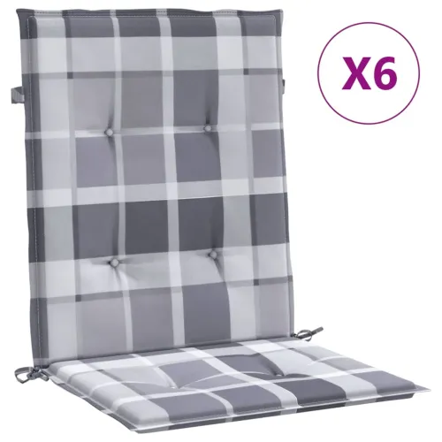 Jastuci za vrtne stolice 6 kom sivi karirani 100x50x3cm tkanine - Sivi karirani uzorak 100 x 50 x 3 cm 6 Sivi karirani uzorak Cijena