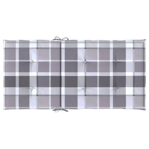 Jastuci za vrtne stolice 6 kom sivi karirani 100x50x3cm tkanine - Sivi karirani uzorak 100 x 50 x 3 cm 6 Cijena