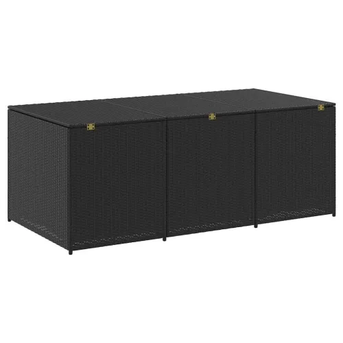 Vrtna kutija za pohranu od poliratana 180 x 90 x 70 cm crna - Crna 180 x 90 x 70 cm Cijena