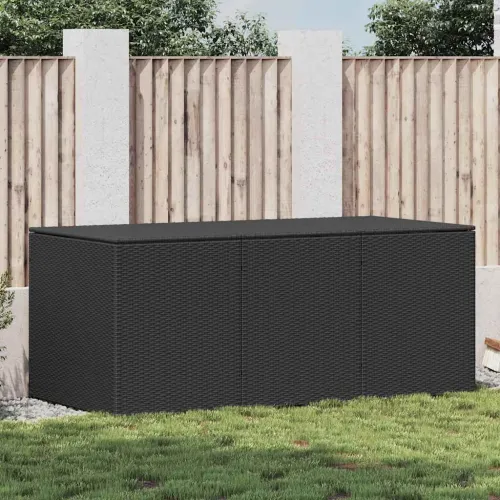 Vrtna kutija za pohranu od poliratana 180 x 90 x 70 cm crna - Crna 180 x 90 x 70 cm Cijena