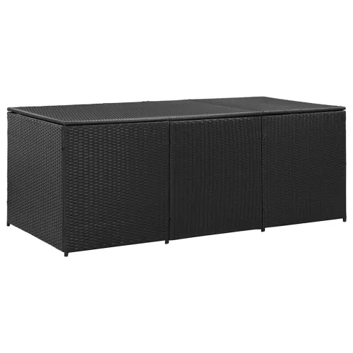Vrtna kutija za pohranu od poliratana 180 x 90 x 70 cm crna - Crna 180 x 90 x 70 cm Cijena