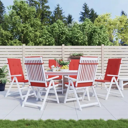 Jastuci za vrtne stolice 6 kom crveni 120x50x3 cm od tkanine - Crvena 120 x 50 x 3 cm 6 Cijena