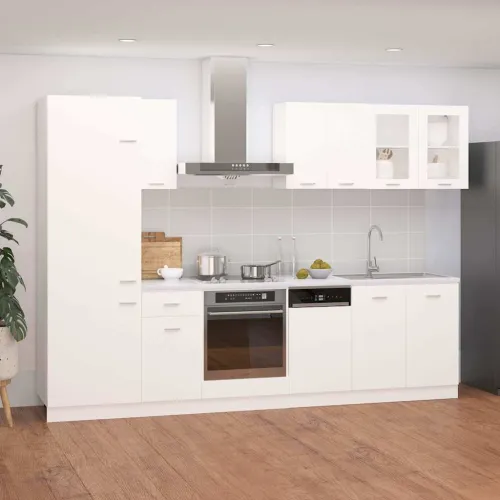 8-dijelni set kuhinjskih ormarića “Lyon” bijeli inženjerski drvo - Bijela 1 1 Cijena
