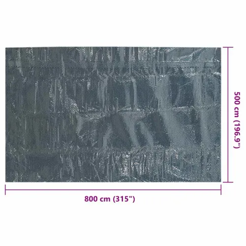 Plutajući PE solarni pokrov za bazen 800 x 500 cm crno-plavi - Crna i plava 800 x 500 cm 110 μm Cijena