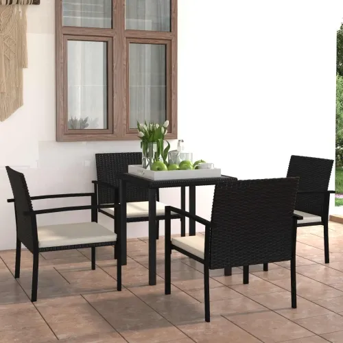 Vrtni set za objed 5 pcs Crna poliratan - Crna 4 Cijena