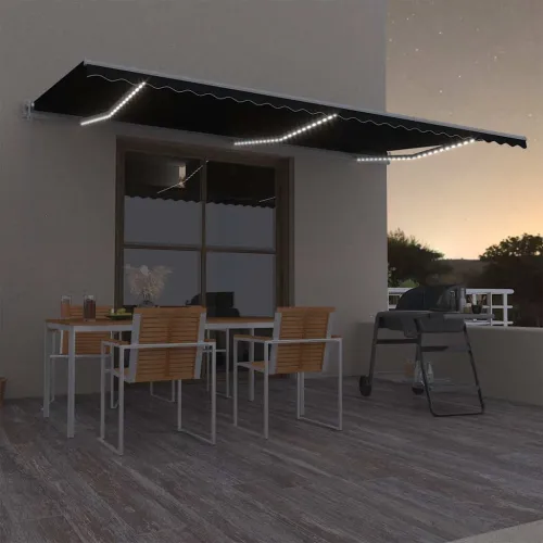 Automatska tenda sa senzorom za vjetar LED 600x300 cm antracit - Antracit 600 x 300 cm s bijelim okvirom Cijena