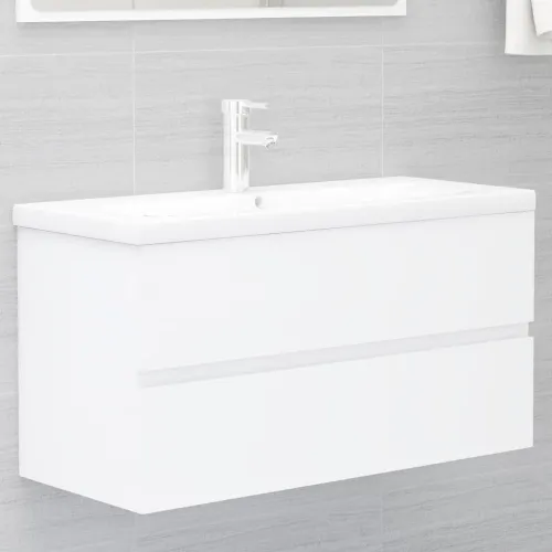 Ormarić za Lavabo - Umivaonik bijeli 90 x 38,5 x 45 cm konstruirano drvo - Bijela 90 x 38.5 x 45 cm Cijena