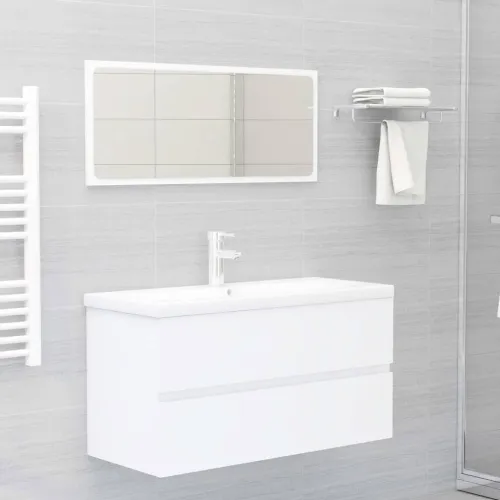 Ormarić za Lavabo - Umivaonik bijeli 90 x 38,5 x 45 cm konstruirano drvo - Bijela 90 x 38.5 x 45 cm Cijena