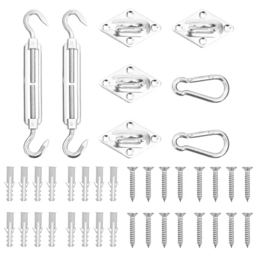 8-dijelni set dodataka za Jedro za zaštitu od sunca nehrđajući čelik - 65 x 40 mm 1 Cijena