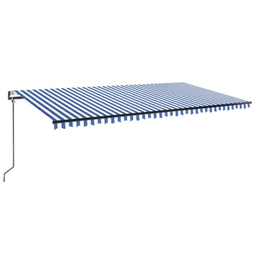Automatska tenda sa senzorom LED 600 x 300 cm plavo-bijela - Plava i bijela 600 × 300 cm Cijena
