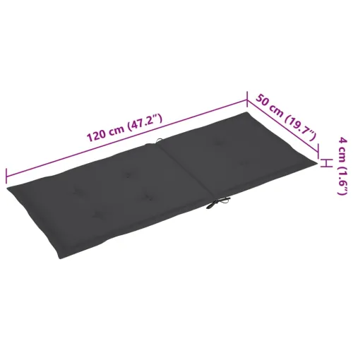 Stolica za ljuljanje od bambusa s jastukom - Antracit 120 x 50 x 4 cm Cijena