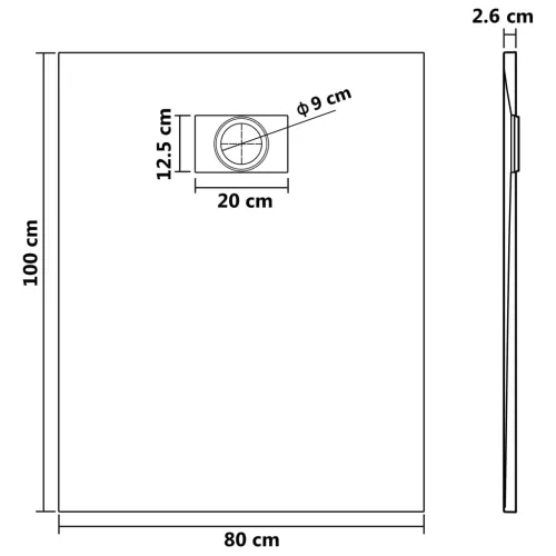 Kada za tuš SMC siva 100 x 80 cm - Siva 100 x 80 cm Cijena