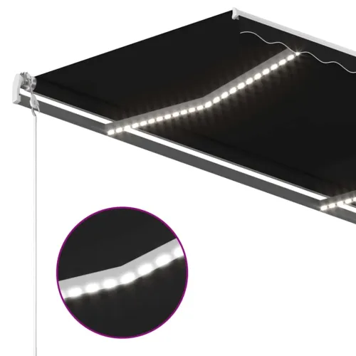 Automatska tenda sa senzorom za vjetar LED 450x350 cm antracit - Antracit 450 x 350 cm s bijelim okvirom Cijena