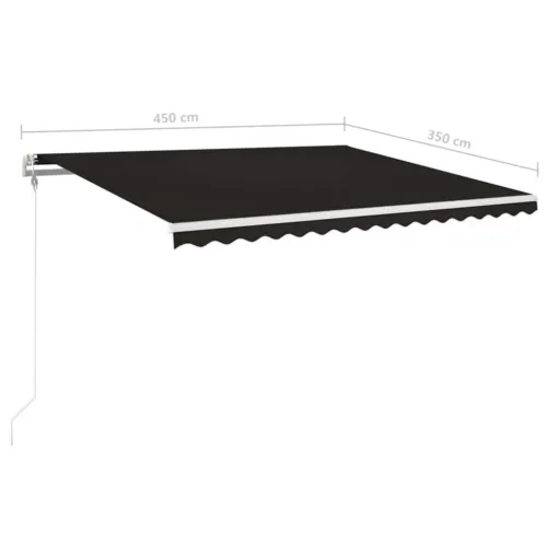 Automatska tenda sa senzorom za vjetar LED 450x350 cm antracit - Antracit 450 x 350 cm s bijelim okvirom Cijena