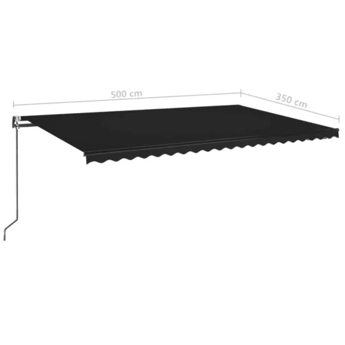 Automatska tenda sa senzorom za vjetar LED 500x350 cm antracit - Antracit 500 × 350 cm Cijena