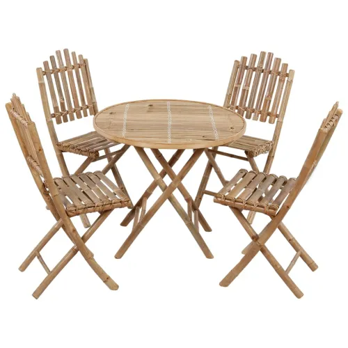 5-dijelni sklopivi vrtni blagovaonski set od bambusa - Krema 40 x 40 x 7 cm Cijena