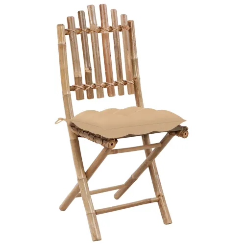 5-dijelni sklopivi vrtni blagovaonski set od bambusa - Bež 40 x 40 x 7 cm Cijena