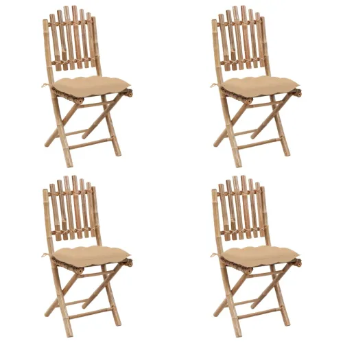 5-dijelni sklopivi vrtni blagovaonski set od bambusa - Bež 40 x 40 x 7 cm Cijena
