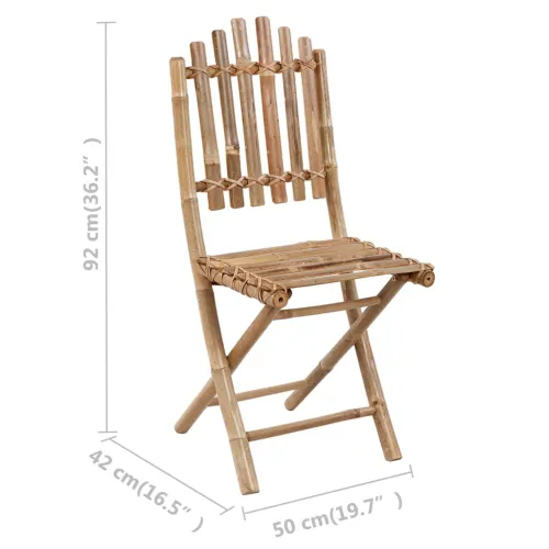 5-dijelni sklopivi vrtni blagovaonski set od bambusa - Bež 40 x 40 x 7 cm Cijena