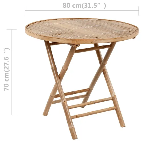 5-dijelni sklopivi vrtni blagovaonski set od bambusa - Bež 40 x 40 x 7 cm Cijena